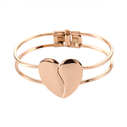 Frosted double heart bracelet women