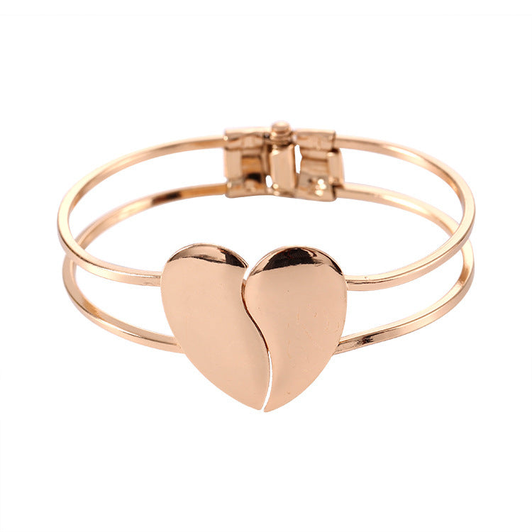 Frosted double heart bracelet women