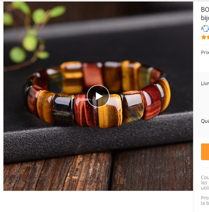 Natural color tiger eye stone tiger eye stone red yellow blue hand row bracelet bracelet men and women couple gift