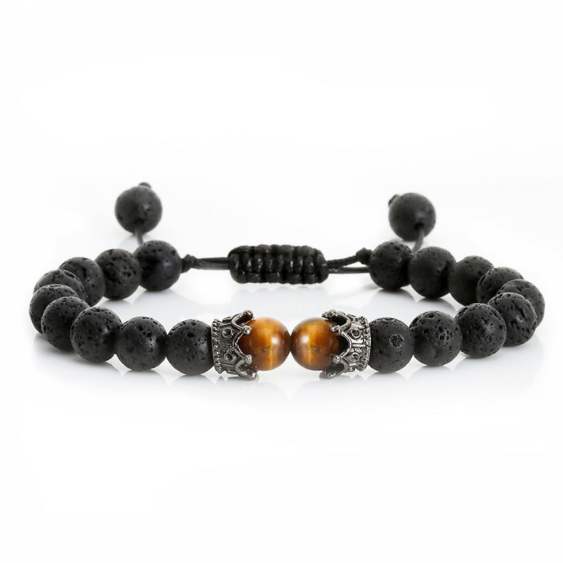 Beaded Hand Rope Volcanic Stone Bracelet