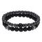 European And American Jewelry 8mm Black Frosted Copper Bead Spot Drill Spacer Elastic Set Bracelet Accessories Wholesale Men