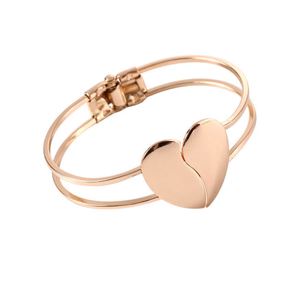 Frosted double heart bracelet women