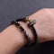 Couples Retro Black Onyx & Smoky Quartz Bracelet Set