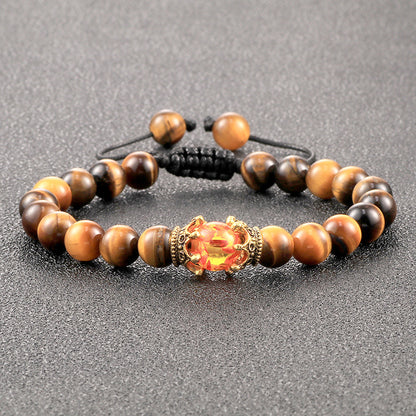 Beaded Hand Rope Volcanic Stone Bracelet