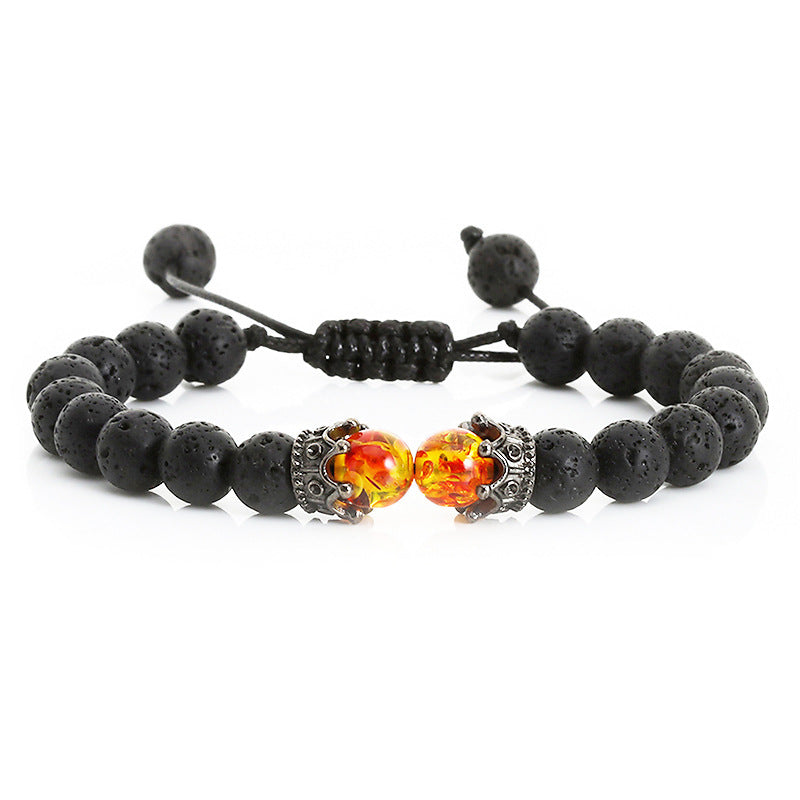 Beaded Hand Rope Volcanic Stone Bracelet