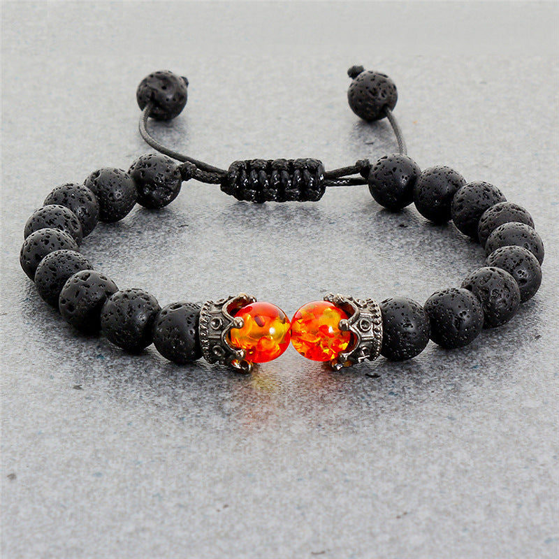 Beaded Hand Rope Volcanic Stone Bracelet